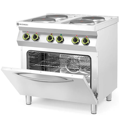 Kuchnia elektryczna 4 płyty z piekarnikiem konwekcyjnym GN1/1 Kitchen Line - Hendi 225936 Hendi