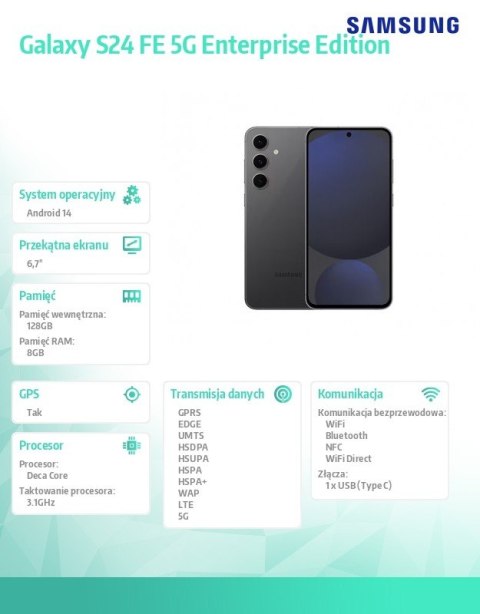 Smartfon Galaxy S24 FE 5G 8/128GB Enterprise Edition grafitowy Samsung