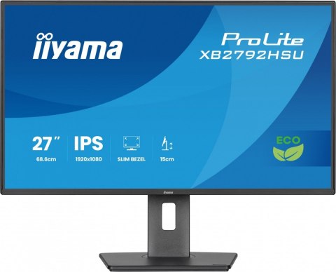 Monitor 27 cali XB2792HSU-B1 IPS,FHD,HDMI,DP,120Hz,350cd,4ms, cienkie ramki, 1500:1, ErP B, USB HUBx2 IIYAMA
