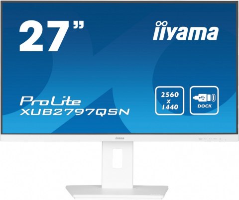 Monitor 27 cali XUB2797QSN-W2 IPS,QHD,USB-c Dock,HDMI,DP,PD-65W,2x2W, 4xUSB(3.2),300cd/m2,80M:1,sRGB:99%/5y/ IIYAMA