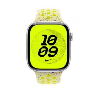 Pasek sportowy Nike w kolorze promiennym zielonożółtym do koperty 46 mm - rozmiar S/M Apple
