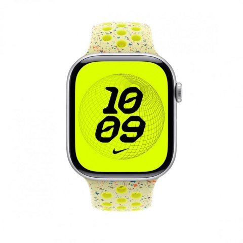 Pasek sportowy Nike w kolorze promiennym zielonożółtym do koperty 46 mm - rozmiar S/M Apple