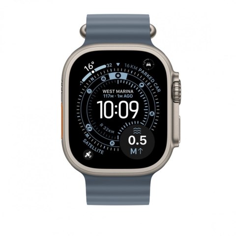 Przedłużka do paska Ocean w kolorze marynarskiego granatu do koperty 49 mm - elementy z tytanu w kolorze naturalnym Apple