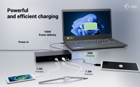 Stacja dokująca Universal Intelligent Dual Display Docking Station Power Delivery 100W I-tec