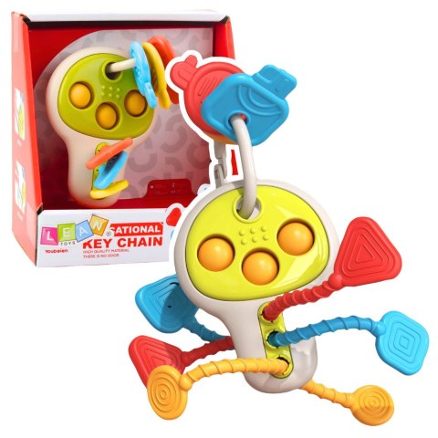 Klucze Edukacyjne Sensoryczyne Kolorowe Ruchome Elementy Dla Malucha LEAN Toys