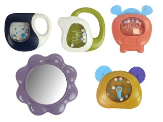 Mata Dla Niemowlaka Z Pianinkiem Grzechotki Gryzak Lusterko Dźwięk Różowa LEAN Toys
