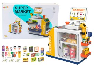Zestaw Supermarket Kasa Fiskalna Skaner Światła I Dźwięki LEAN Toys
