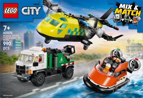 Klocki City 60505 Zestaw z samolotem, ciężarówką serwisową i poduszkowcem LEGO