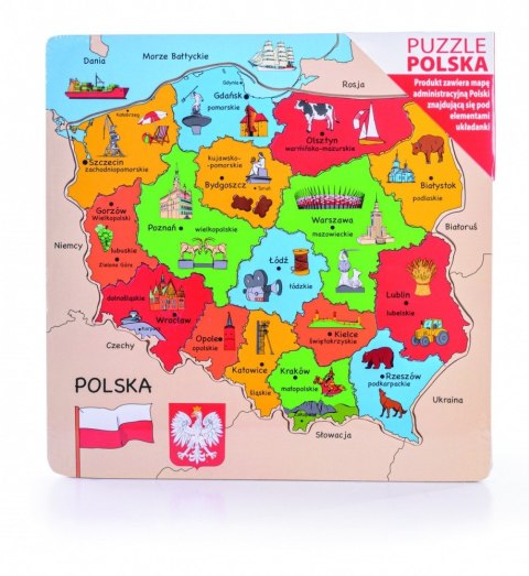 Puzzle drewniane Mapa Polski Daffi