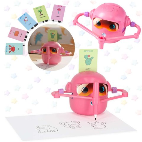 Zabawka interaktywna edukacyjna robot nauka rysowania fiszki mazaki różowy Kik Sp. z o. o. Sp. k.