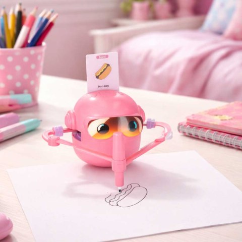Zabawka interaktywna edukacyjna robot nauka rysowania fiszki mazaki różowy Kik Sp. z o. o. Sp. k.