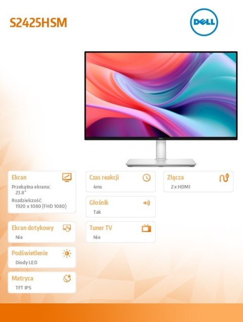 Monitor S2425HSM 23.8 cala LED IPS/1920x1080/2X HDMI/3Y Dell