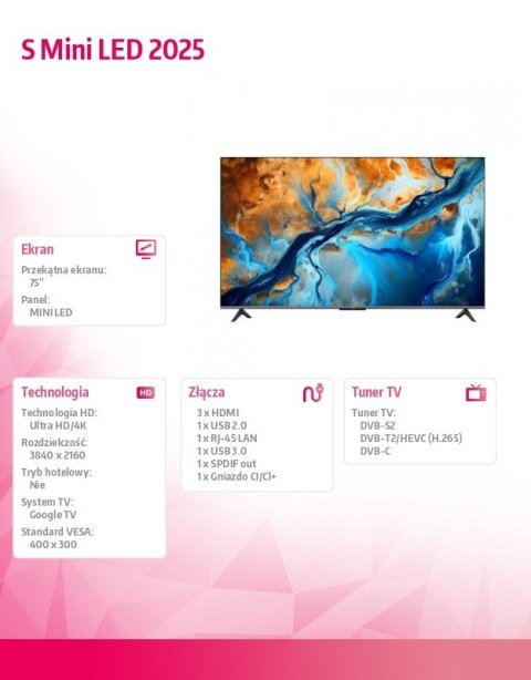 Telewizor TV S Mini 75 cali XIAOMI