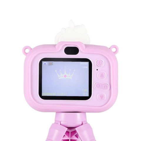Aparat fotograficzny cyfrowy dla dzieci na statywie jednorożec fioletowy Kik Sp. z o. o. Sp. k.