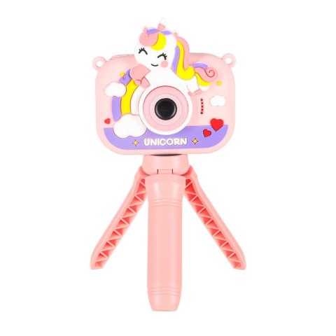 Aparat fotograficzny cyfrowy dla dzieci na statywie jednorożec różowy Kik Sp. z o. o. Sp. k.