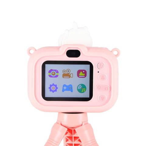 Aparat fotograficzny cyfrowy dla dzieci na statywie jednorożec różowy Kik Sp. z o. o. Sp. k.