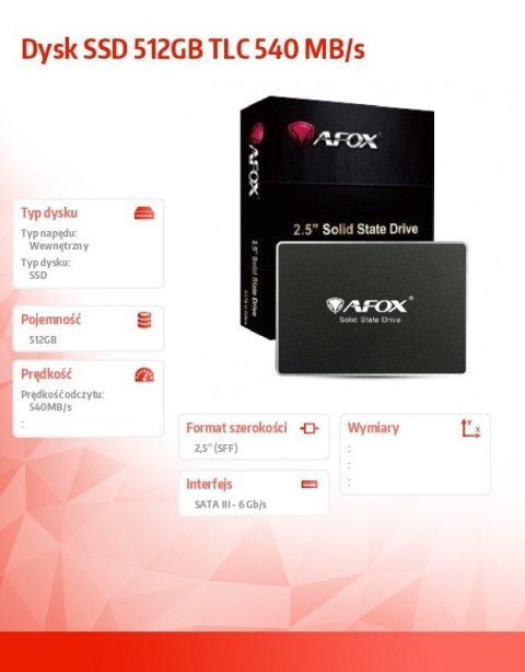 Dysk SSD 512GB TLC 540 MB/s AFOX