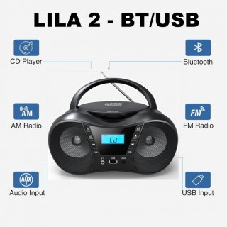 Radioodtwarzacz CD LILA2 USB/BT różowy Eltra
