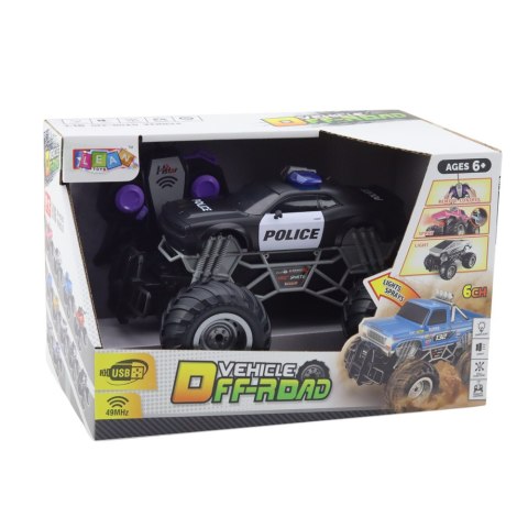 Samochód Terenowy Policyjny Zdalnie Sterowany RC 1:16 Światła Dym LEAN Toys