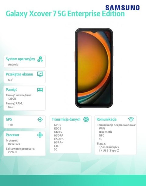 Smartfon Galaxy Xcover 7 5G (6+128GB) Enterprise Edition czarny Samsung