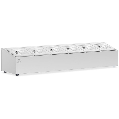 Ekspozytor stojak na pojemniki gastronomiczne 6 x GN 1/6 11.4 l + pojemniki z pokrywkami Royal Catering