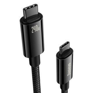 Kabel przewód Tungsten Gold USB-C 480Mb/s 240W 2m czarny BASEUS