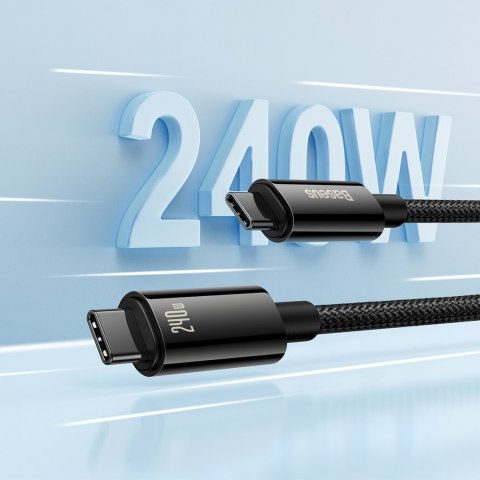 Kabel przewód Tungsten Gold USB-C 480Mb/s 240W 2m czarny BASEUS