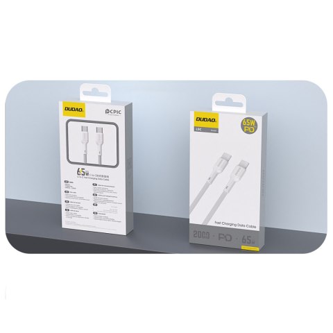 Kabel przewód USB-C 65W 1m - biały DUDAO