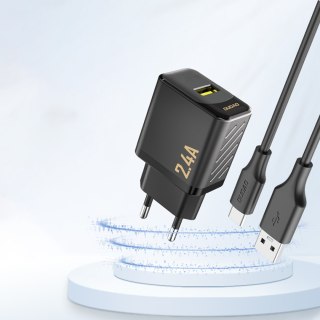 Ładowarka sieciowa 2.4A USB-A - czarna DUDAO