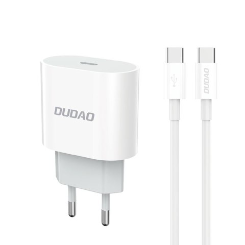 Mała ładowarka sieciowa A14EUC PD 20W USB-C + kabel USB-C - biała DUDAO