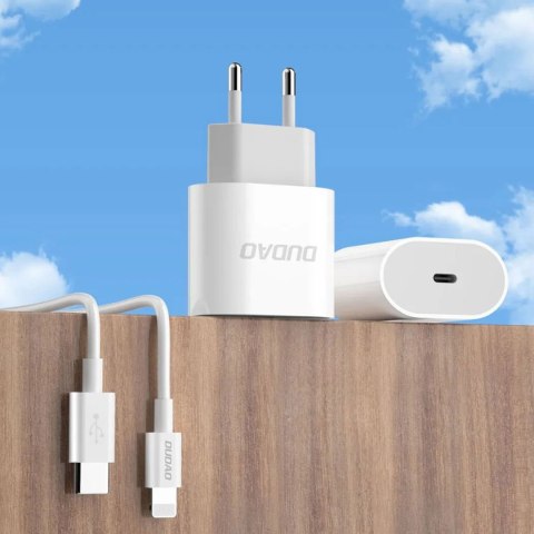 Mała ładowarka sieciowa A14EUC PD 20W USB-C + kabel USB-C - biała DUDAO