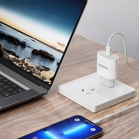 Mała ładowarka sieciowa A14EUC PD 20W USB-C + kabel USB-C - biała DUDAO
