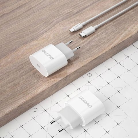 Mała ładowarka sieciowa A14EUC PD 20W USB-C + kabel USB-C - biała DUDAO