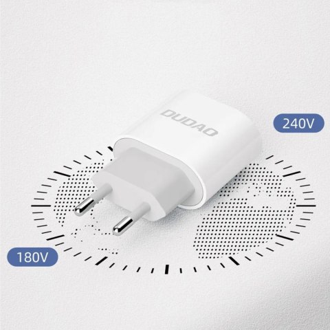 Mała ładowarka sieciowa A14EUC PD 20W USB-C + kabel USB-C - biała DUDAO