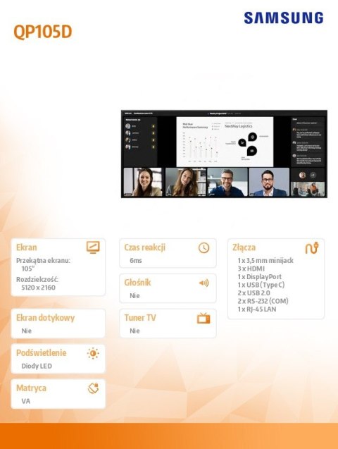 Monitor wielkoformatowy 105 cali QP105D LH105QPD5BGXEN Samsung