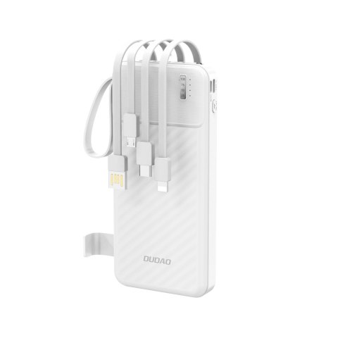 Powerbank K11 10000mAh z wbudowanymi kablami - biały DUDAO