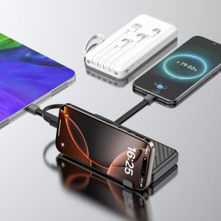 Powerbank K11 10000mAh z wbudowanymi kablami - biały DUDAO