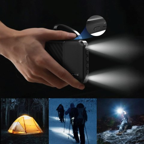 Powerbank K11 10000mAh z wbudowanymi kablami - czarny DUDAO