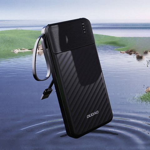 Powerbank K11 10000mAh z wbudowanymi kablami - czarny DUDAO