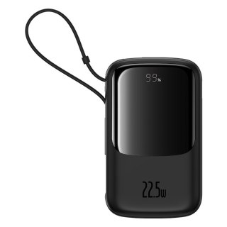 Powerbank Qpow Pro+ 10000mAh z kablem USB-C i wyświetlaczem - czarny BASEUS