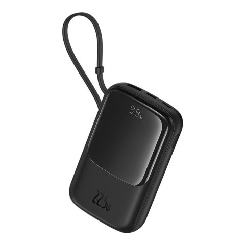 Powerbank Qpow Pro+ 10000mAh z kablem USB-C i wyświetlaczem - czarny BASEUS