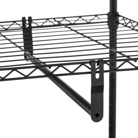Regał druciany na ubrania do garderoby szatni 4 półki 3 wieszaki 119 x 45 x 179.5 cm do 270 kg Royal Catering