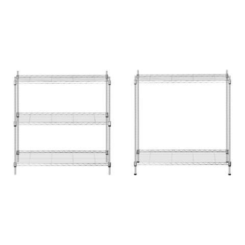 Regał magazynowy druciany ażurowy kolor szary 180x90x35cm do 150kg Royal Catering