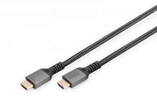 Kabel Premium połączeniowy HDMI 2.1 Ultra HighSpeed 8K60Hz UHD Typ HDMI A/A M/M 1m Czarny Digitus
