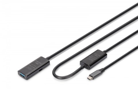 Kabel przedłużający aktywny USB-C - USB-A, USB 3.2 Gen1 5Gbps, 10m Digitus
