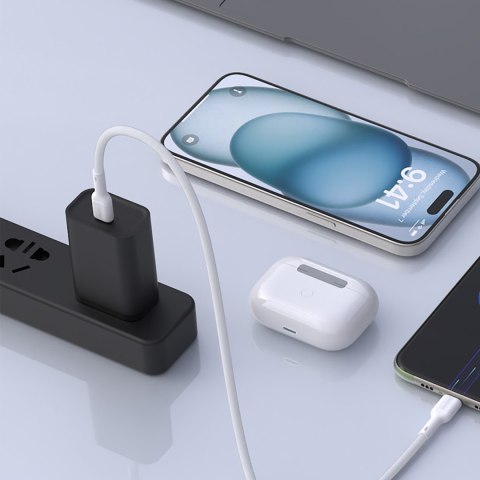 Kabel przewód USB-C - iPhone Lightning 30W 1m - biały DUDAO