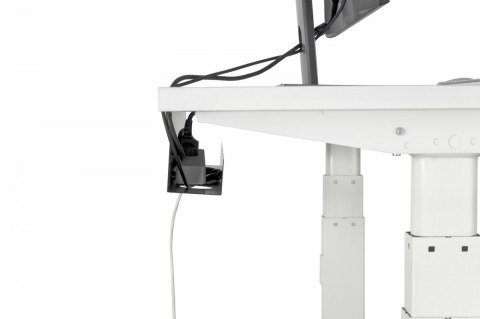 Kanał stalowy do organizacji kabli / listew zasilających pod biurkiem, montaż śruby, 60 cm, czarny Digitus