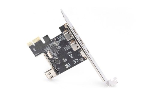Karta (Kontroler) Firewire (400) PCI Exp., 2xZew. 1xZew.(Mini) IEEE1394a 6pin+Mini,Low Profile,VT6308P Digitus