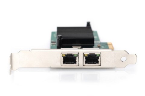 Karta sieciowa przewodowa PCI Express 2x RJ45 Gigabit 10/100/1000Mbps Low Profile Digitus
