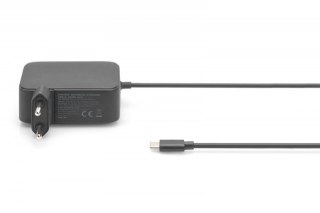 Ładowarka sieciowa zasilacz 1x USB-C PD 3.0 max. 100W GaN zintegrowany kabel 1,2m Czarna Digitus